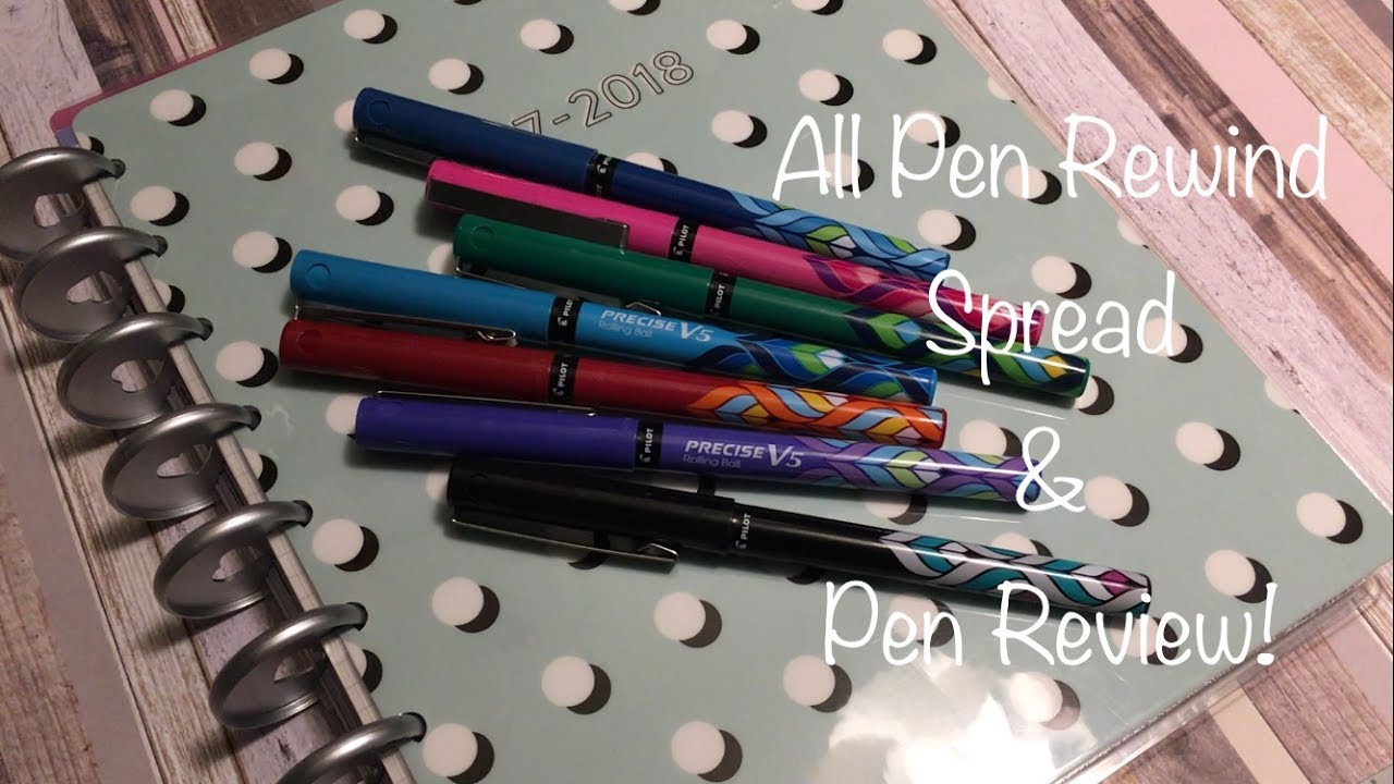 All Pen Rewind Spread ft. Pilot Precise V5 Deco Pen in Happy Planner - Just Doodles, No Stickers