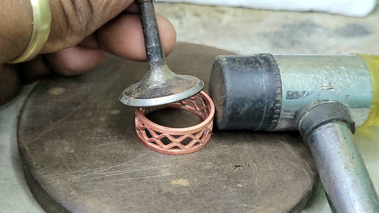 New design copper ring making ! How to make a twisted ring
