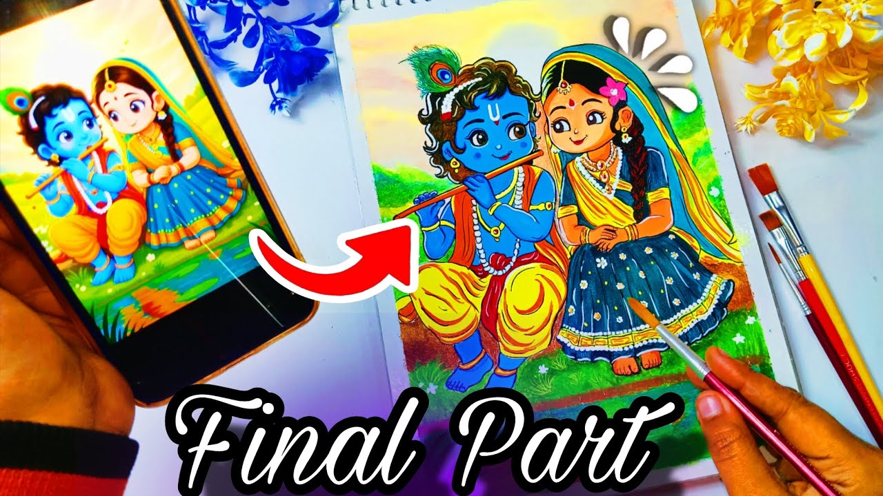 📍How to Colour😍Radha Rani🪷drawing,Final Part, Radha Krishna painting,#radhakrishna #krishna #Radha