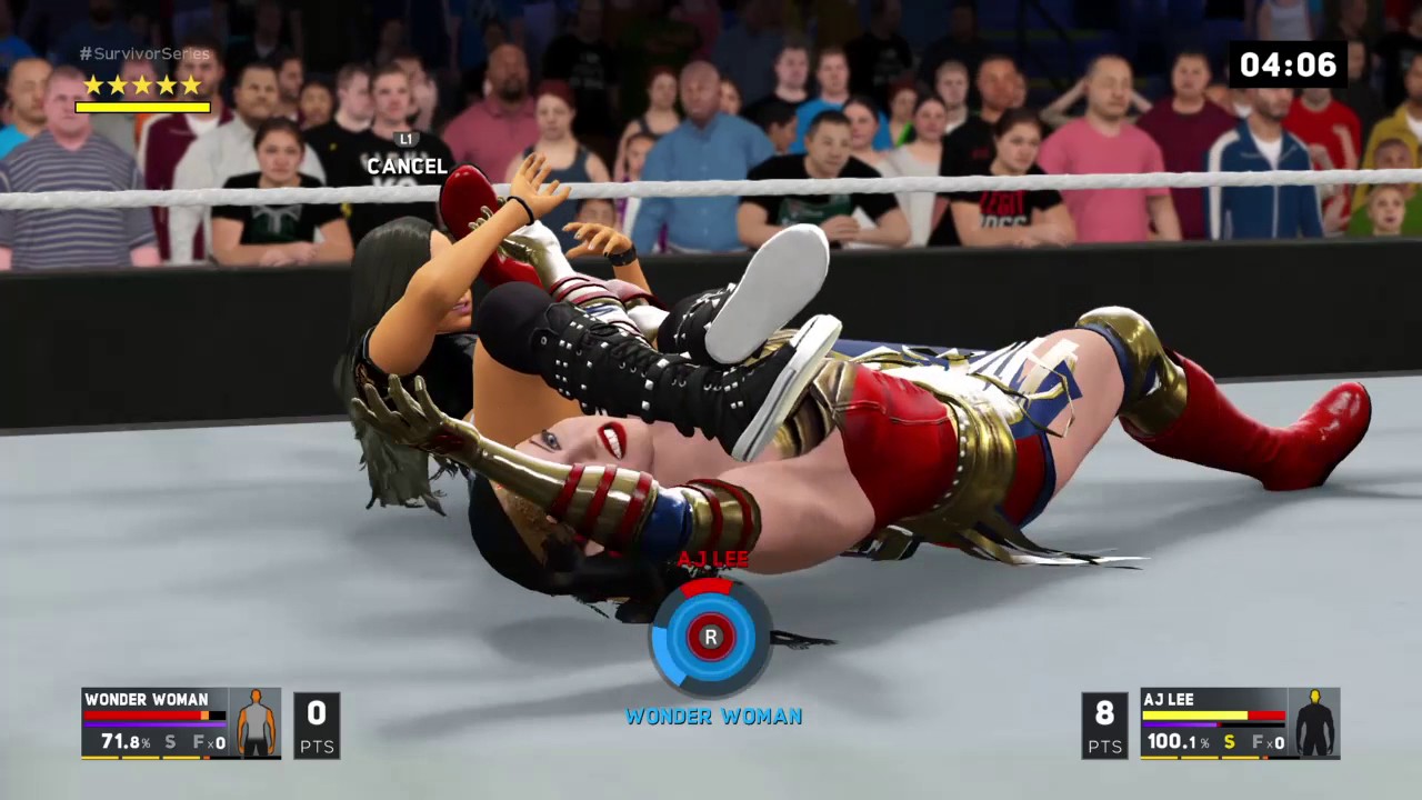 WWE 2K17 AJ Lee VS Wonder Woman In A Ironman Match