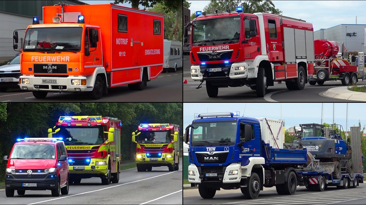 [GROßBRAND in MONHEIM!] - VOLLALARM & KREISALARM | FEUERWEHR, RETTUNGSDIENST & THW auf EINSATZFAHRT!