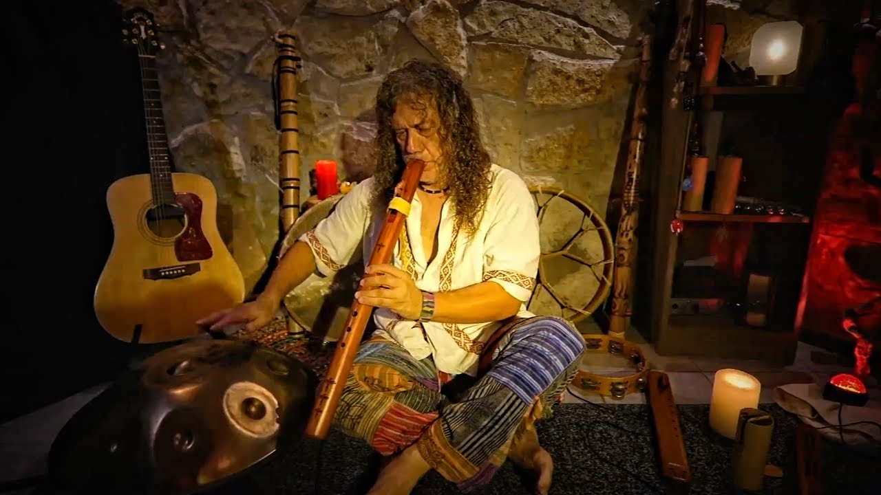 Handpan American Flute , Shamanic Drums Live Uplifting Meditation Music  CANAO