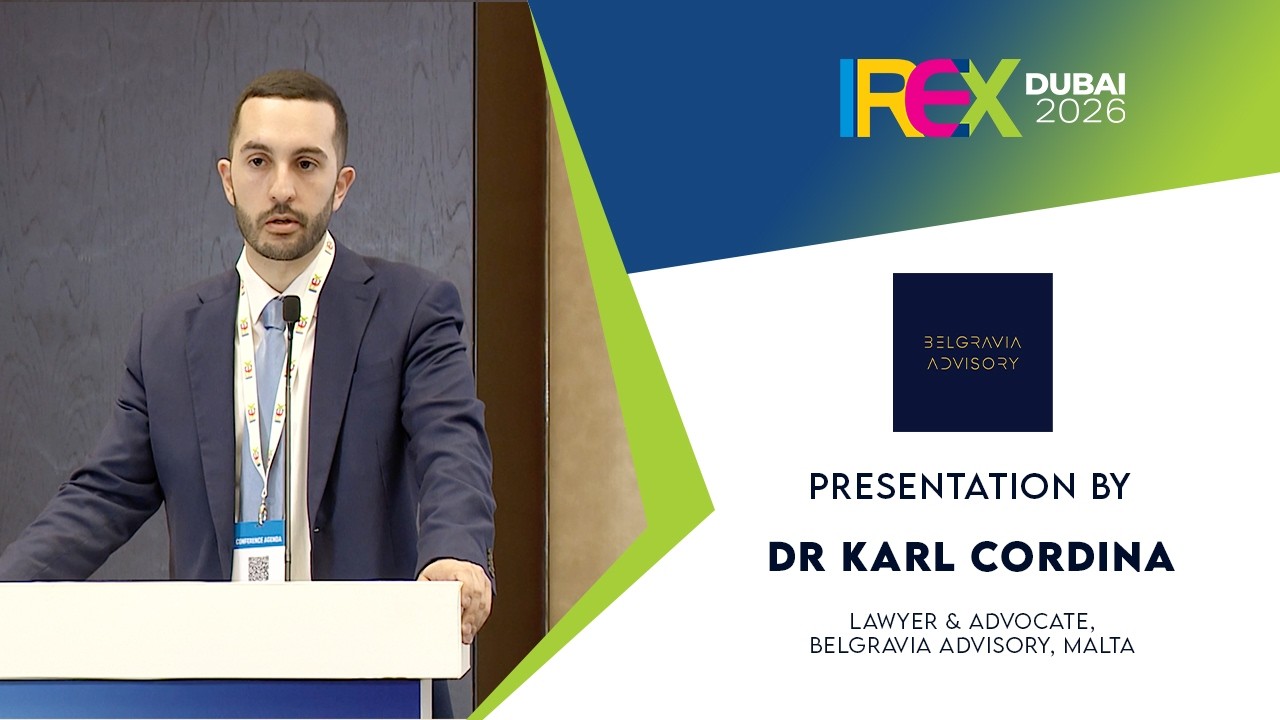 Презентация компании Belgravia Advisory (Мальта) на выставке IREX 2026 в Дубае.