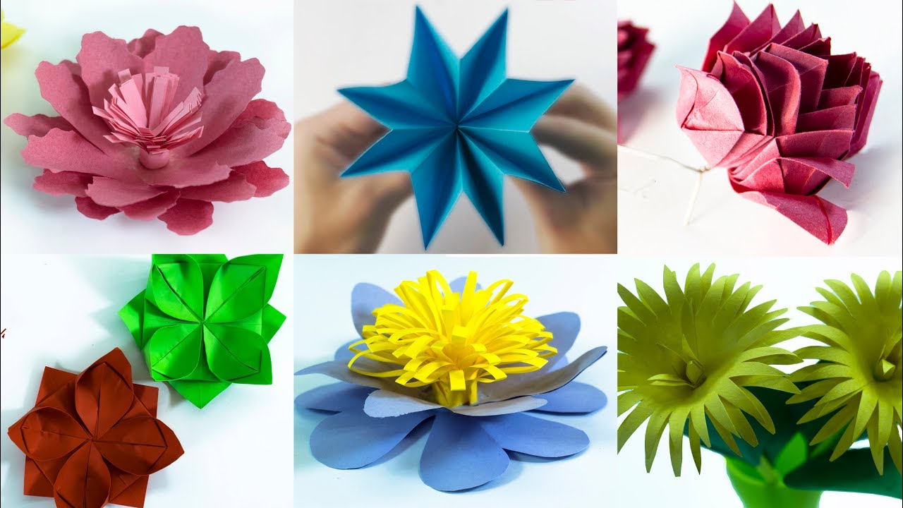 6 Beautiful Paper Flower - DIY Flower - Paper Craft