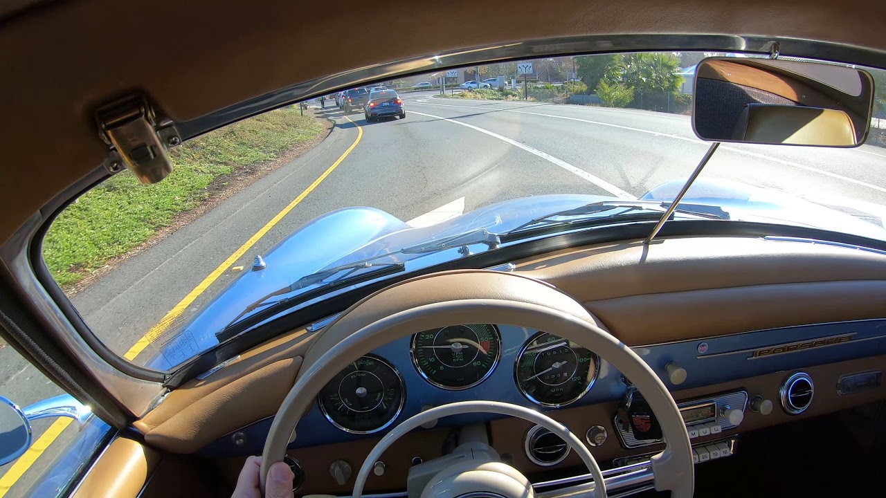 Porsche 356 Convertible D Intermeccanica Roadster driving California