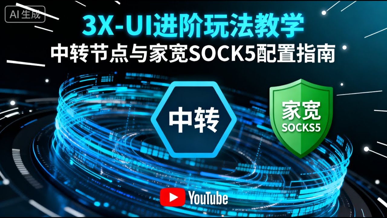 3X-UI进阶玩法：中转节点 + 家宽SOCKS5 全流程教学（超详细）