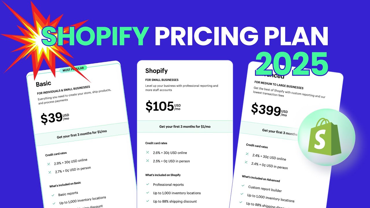 Shopify Pricing Plans 2025: Costs, Comparisons + Free AI Tools 🤖