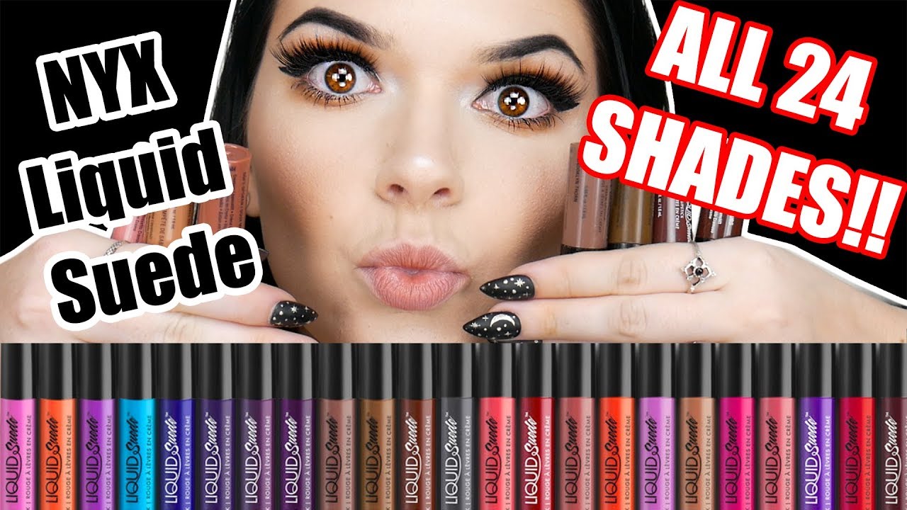 Swatching all 24 NYX Liquid Suede Lipsticks (r.i.p my lips)