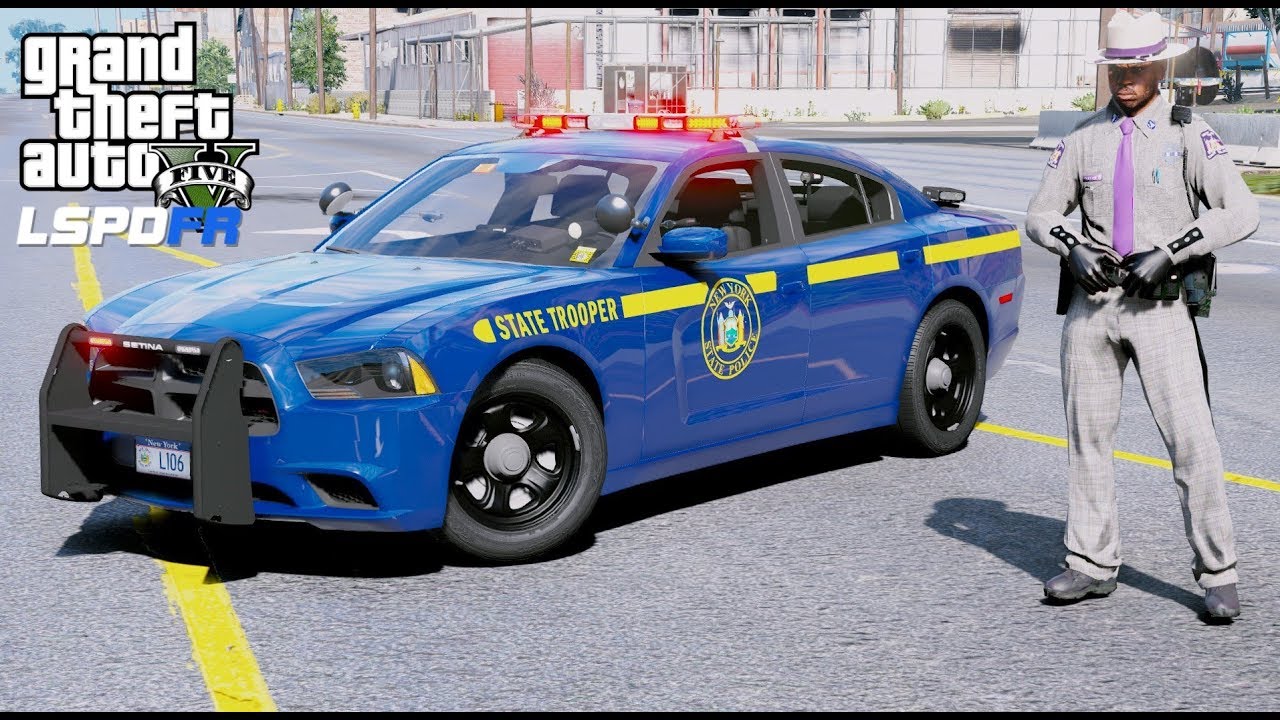 GTA 5 LSPDFR #642 - New York State Police Dodge Charger Catching Speeders