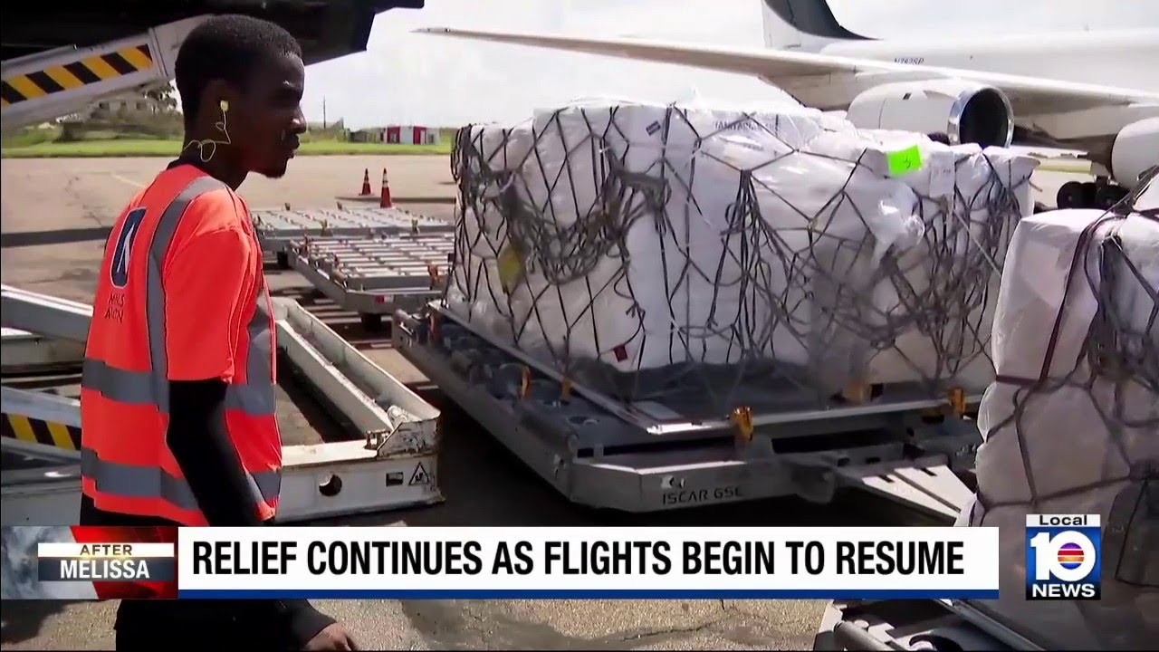 Relief flights carrying crucial supplies heading from Miami to Jamaica