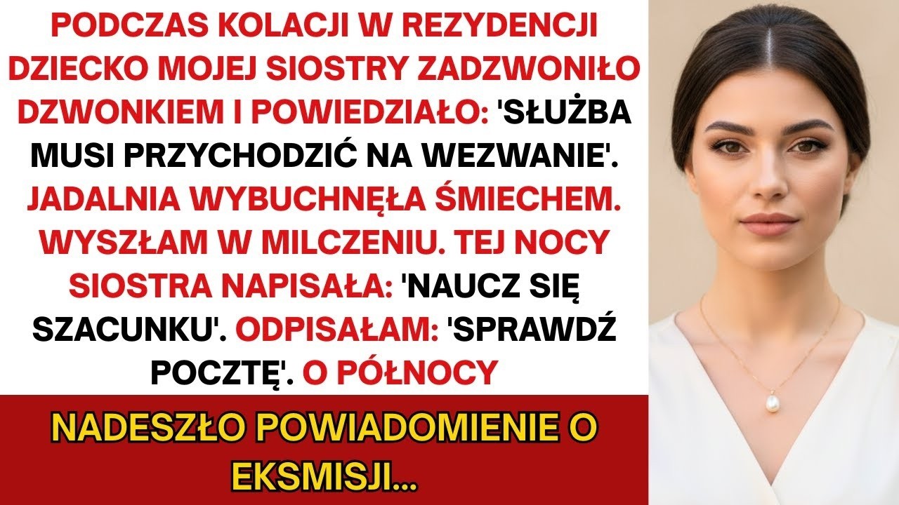 Na kolacji w dworze dzieciak siostry zadzwonił dzwonem i rzekł: „Służba musi przyjść na wezwanie...”