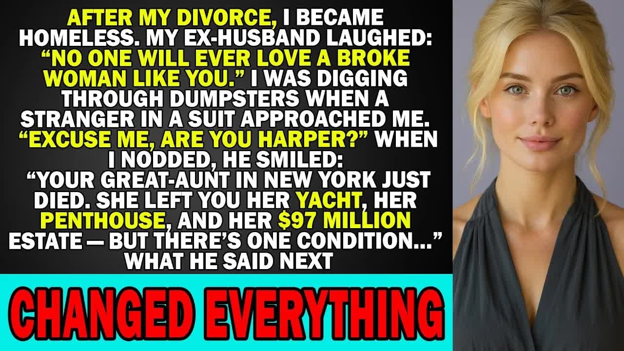 After Divorce I Became Homeless Until a Stranger Asked：  “Are You Harper？ You Just Inherited $97