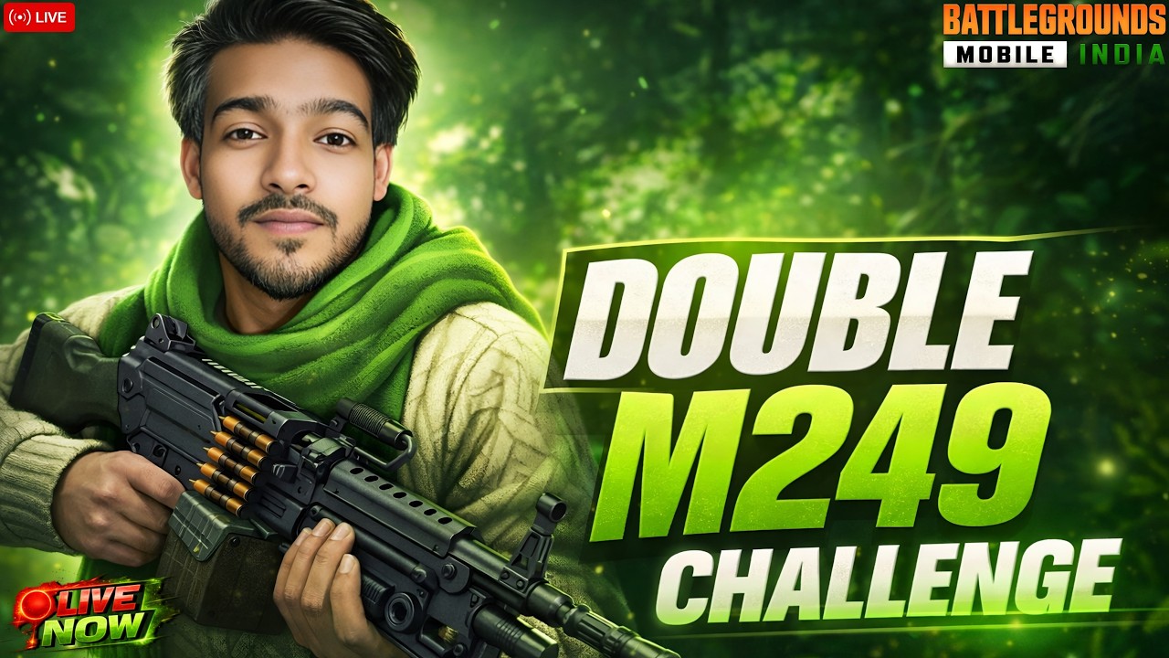 DOUBLE M249 CHALLENGE 😈 | Creating History 🔴BGMI FULL RUSH GAMEPLAY