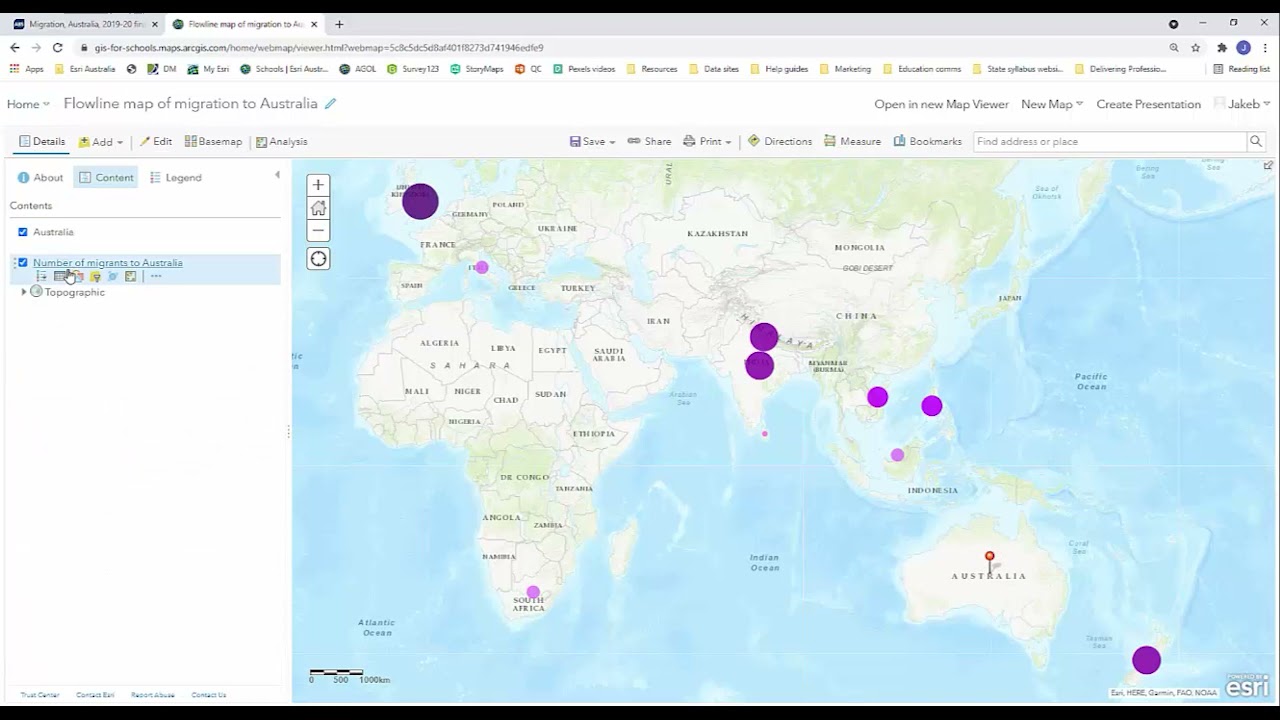 Creating a flowline map in ArcGIS Online