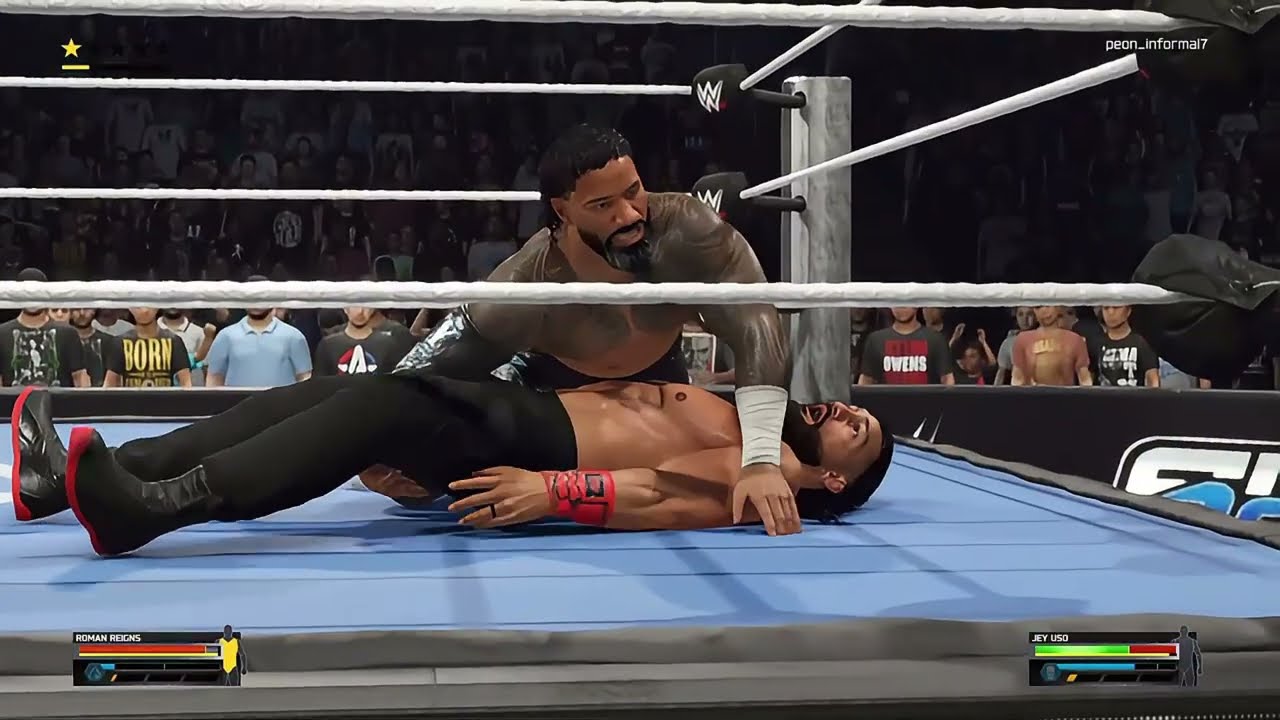 GRAN COMBATE ENTRE ROMAN REIGN VS JEY USO WWE