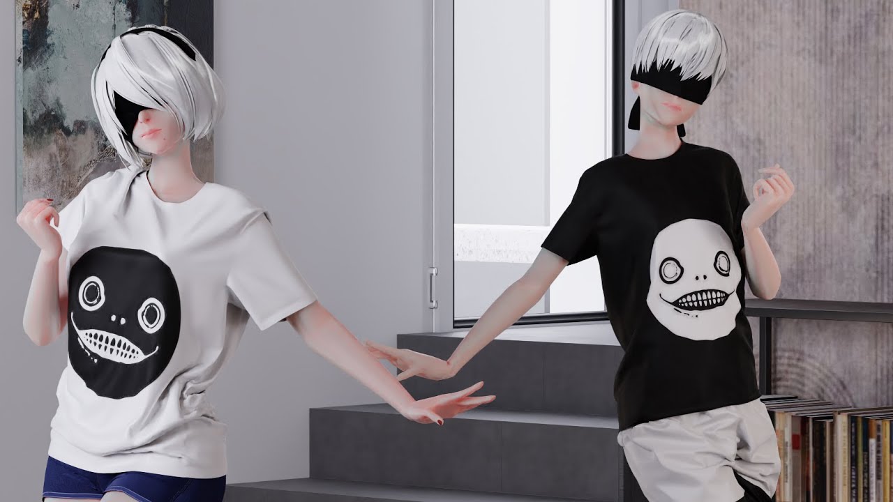 【Nier:Automata MMD/Cloth Simulation】2B x 9S - Summertime