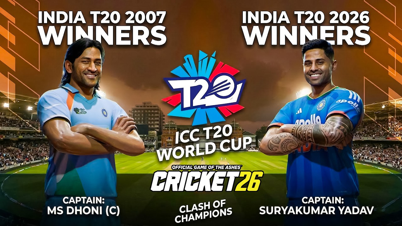 Long Hair Dhoni's 2007 Champions vs SKY's 2026 Champions! 👑 Who's The GREATEST? | Cricket 26 PS5 4K