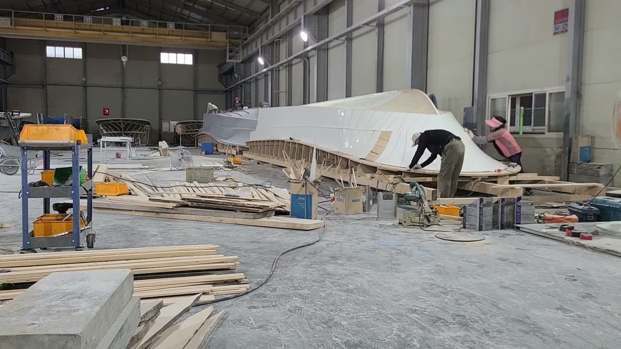 FRP 선박(어선)  목형 몰드 제작 과정