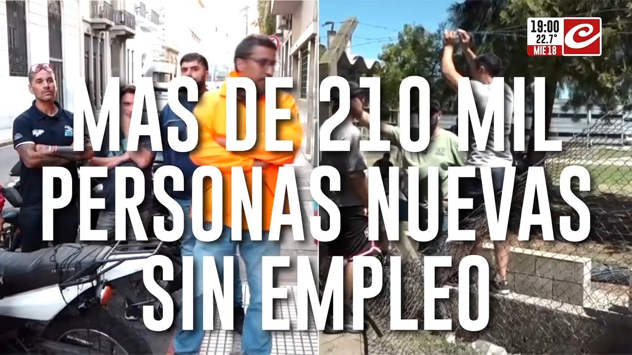 Más de 210 mil personas nuevas sin empleo