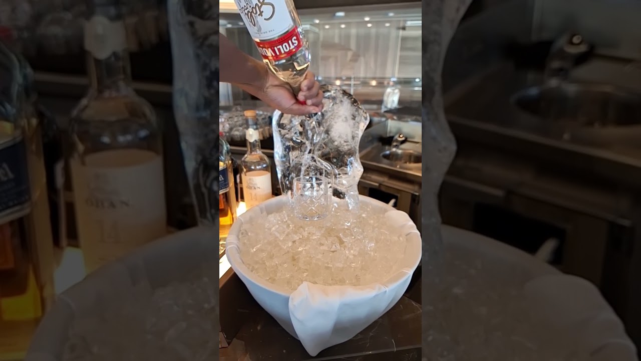 ice berg sculpture. #seabourn #cocktail #travel