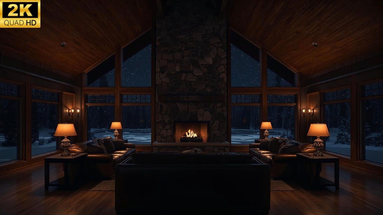 You’re Alone in a Grand Dark Cabin Tonight 🔥🌲 | Deep Fireplace Ambience