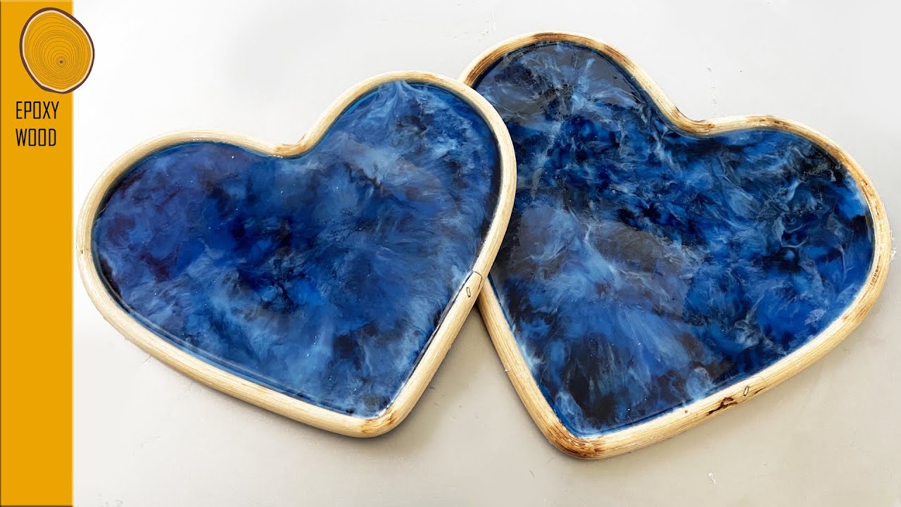 Epoxy Resin Hearts with 91% Isopropyl Alcohol and Acrylic Paints 💙💙