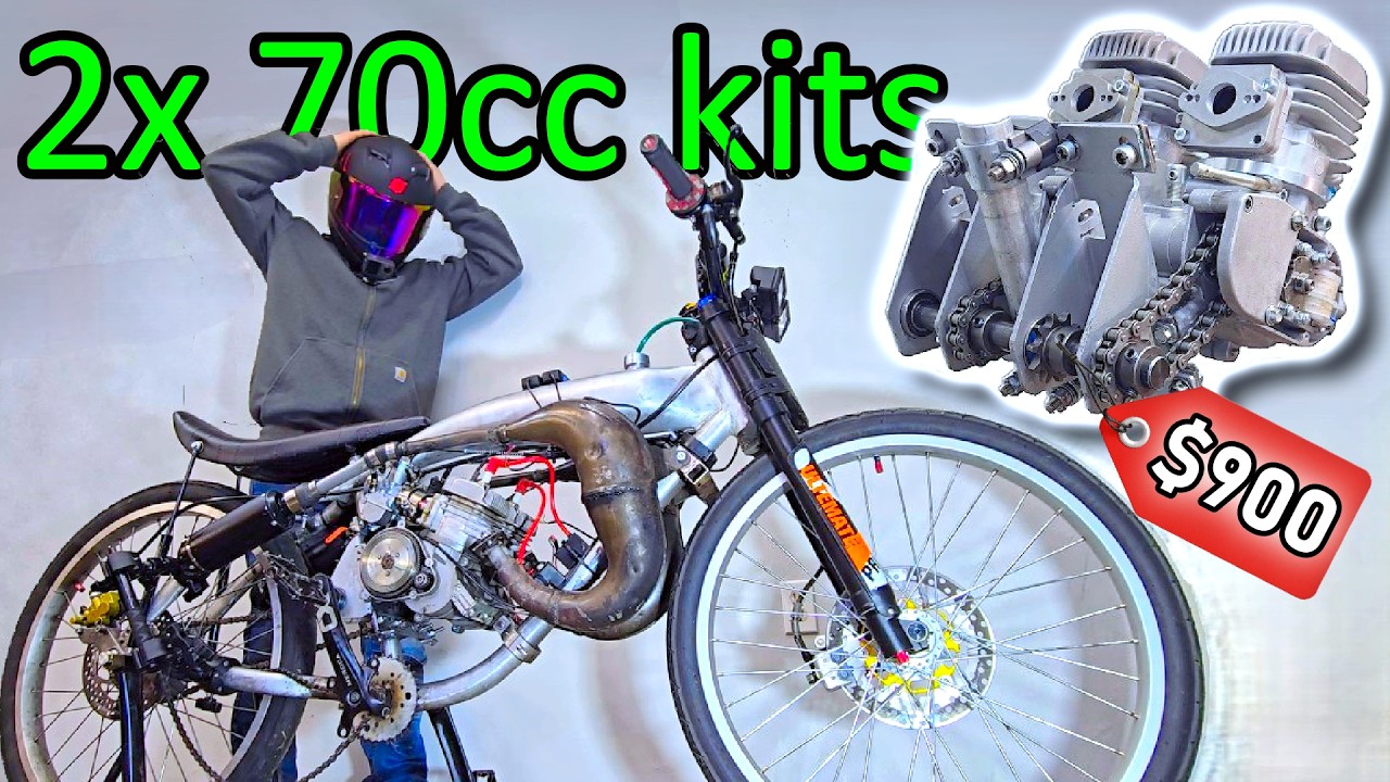 Building a 140cc Twin Bicycle Engine... It's Fast!