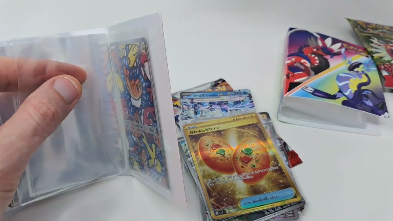 Pokemon Scarlet and Violet Base Set Mini Portfolio x 2 Pack Opening + Card Storage