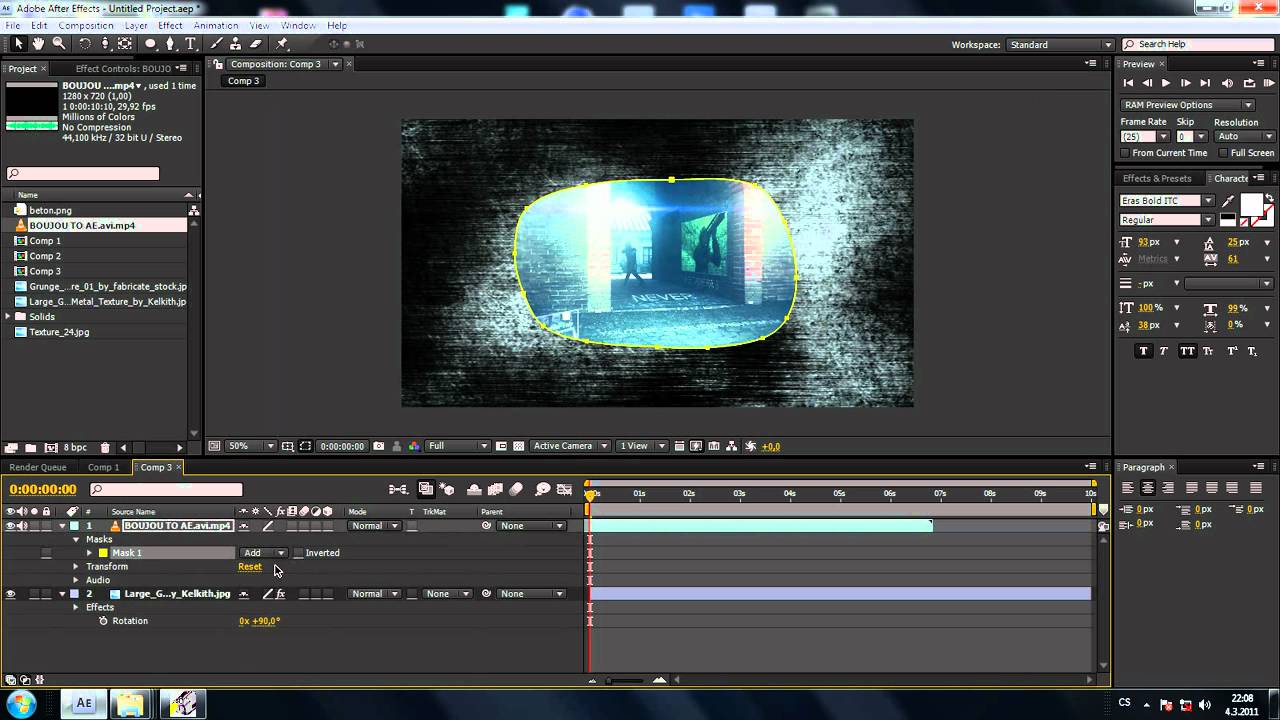 CZTUTORIÁL - After Effects 014 - Video ve zdi