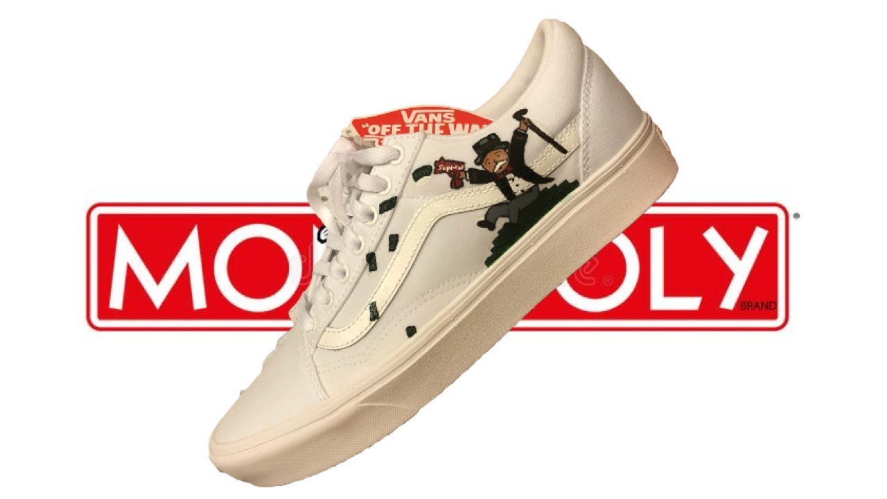 CUSTOM VANS OLD SKOOL x MONOPOLY x SUPREME !!! 👟🎨