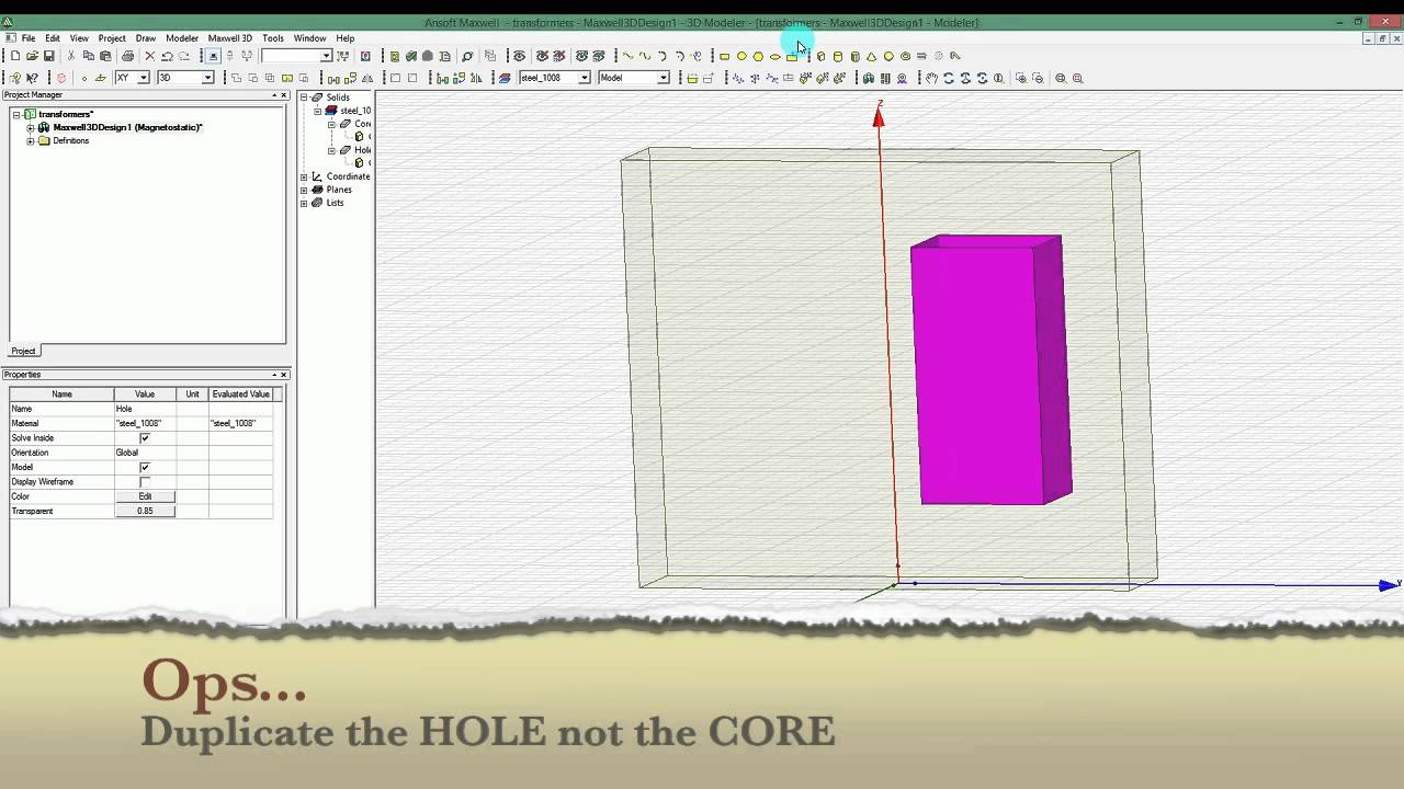206 - Ansys Maxwell - 3 phase Transformer [1]
