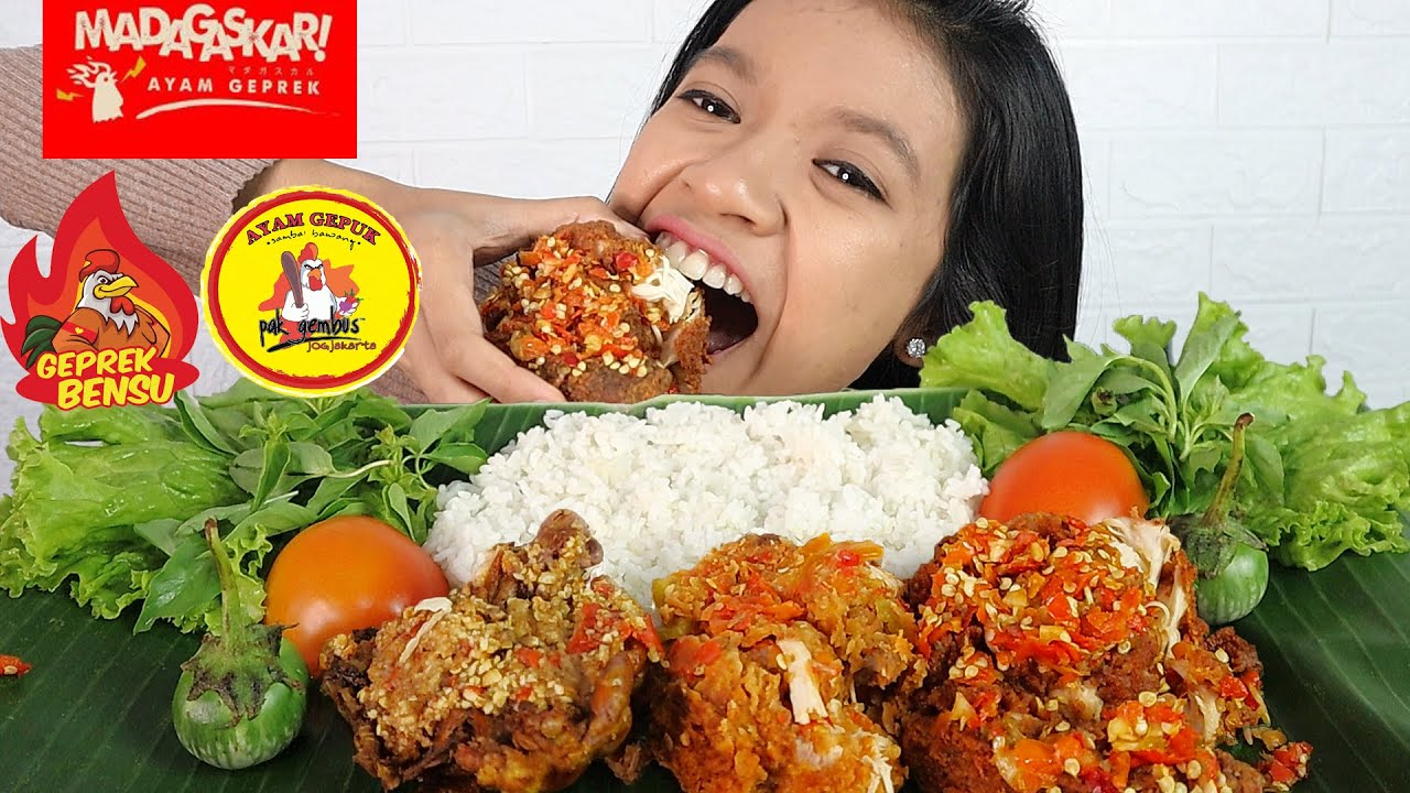 BATTLE 3 AYAM GEPREK TERPEDAS!! MUKBANG GEPREK BENSU, PAK GEMBUS, MADAGASKAR MANA YANG PALING ENAK?!