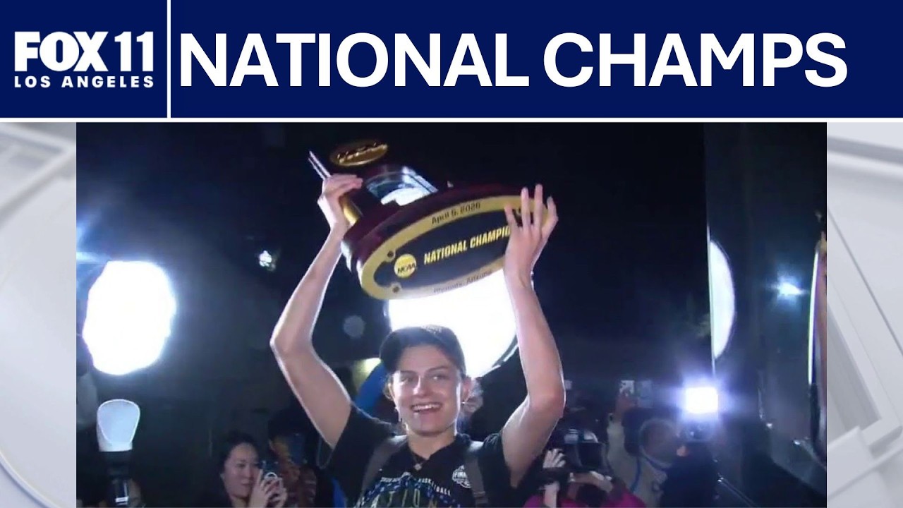 UCLA Bruins arrive in Westwood as nat'l champs