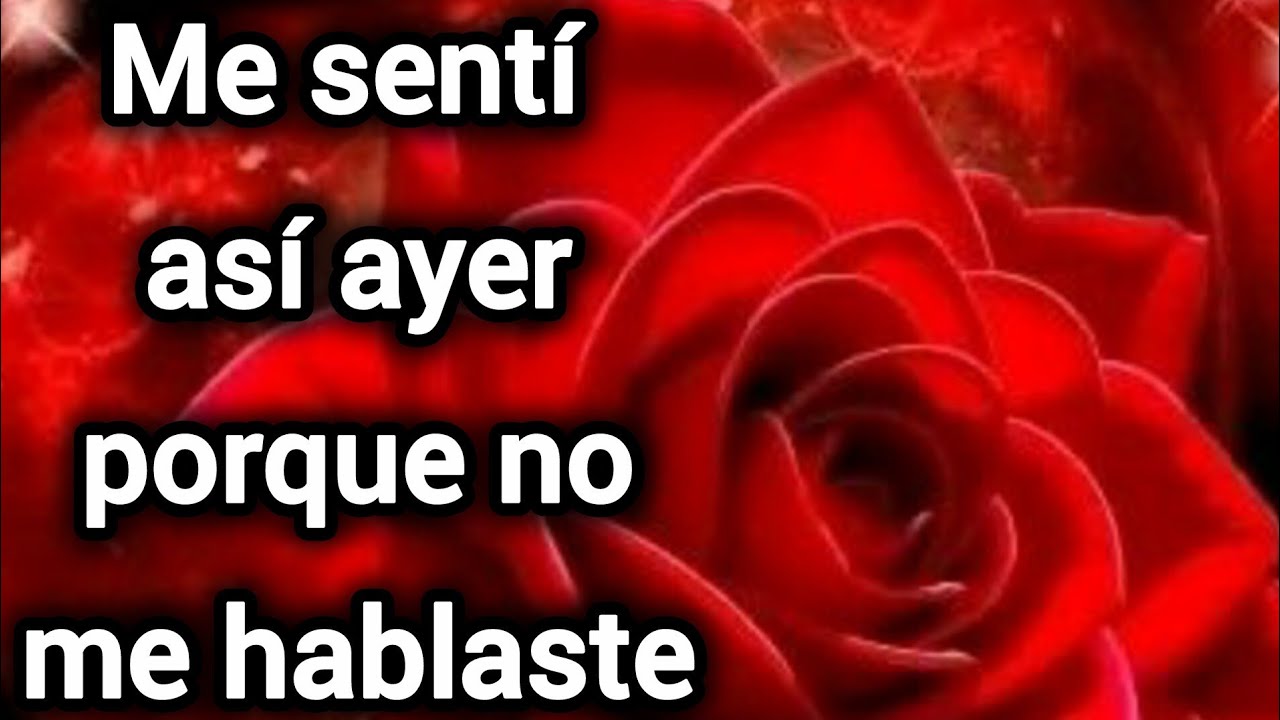 Me sentí así ayer porque no me hablaste