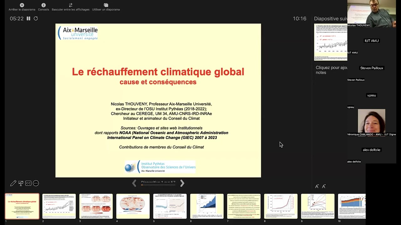 Conférence causes et conséquences du réchauffement climatique global