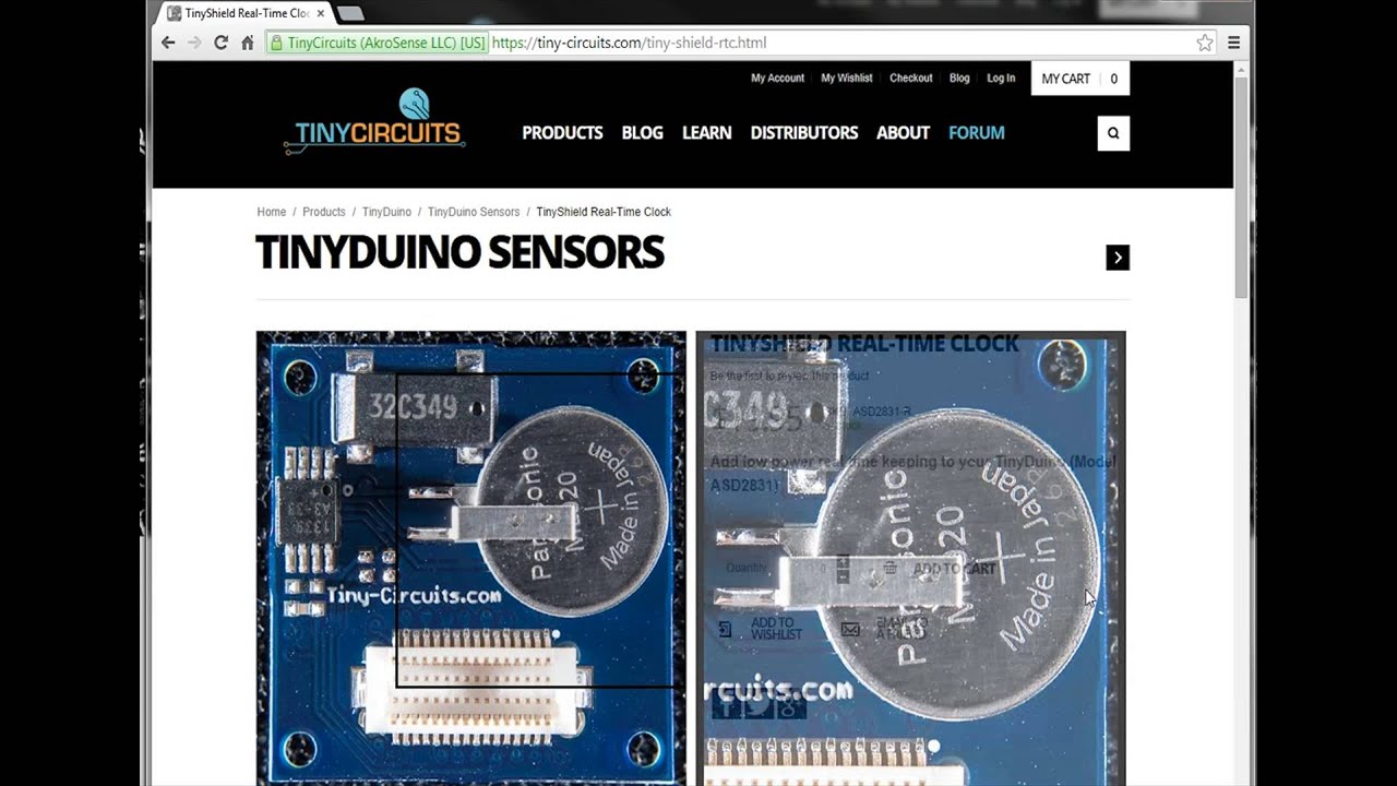 TinyCircuits Real-Time Clock (RTC) TinyShield