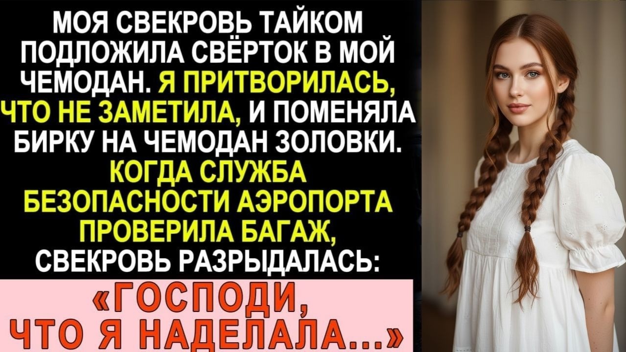 Свекровь подложила свёрток в мой чемодан. Я поменяла бирку на чемодан золовки. Когда таможня...
