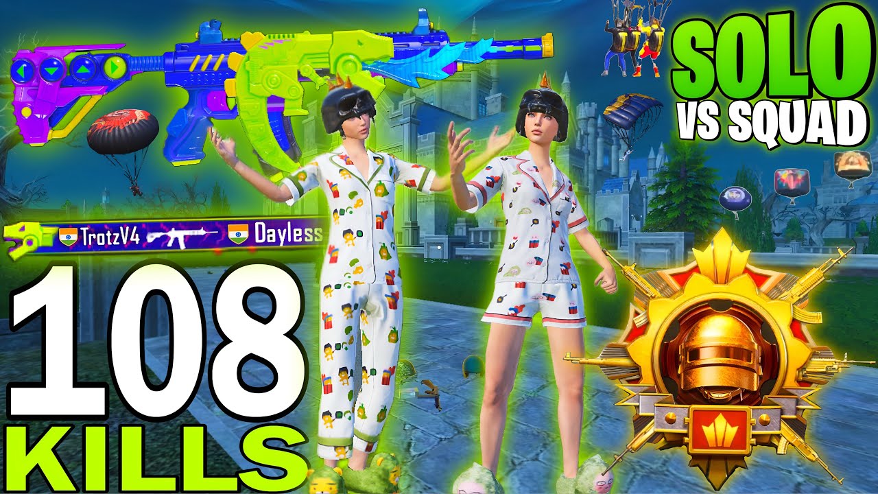 108 KILLS!😱 IN 38 MINUTE FASTEST GAMEPLAY With FULL PYJAMAS SET 😍 PUBG MOBILE - BGMI