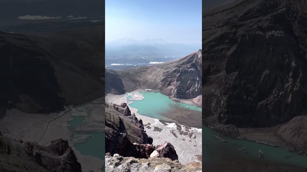 КАМЧАТКА VOLCANO ГОРЕЛЫЙ RUSSIA  на КРАЮ КРАТЕРА