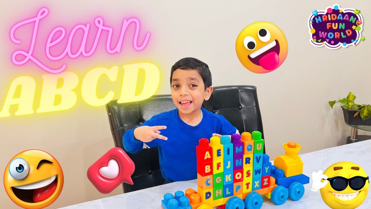 Learn ABCD with Mega Bloks Train! | Hridaan Fun World | Best Video for Children