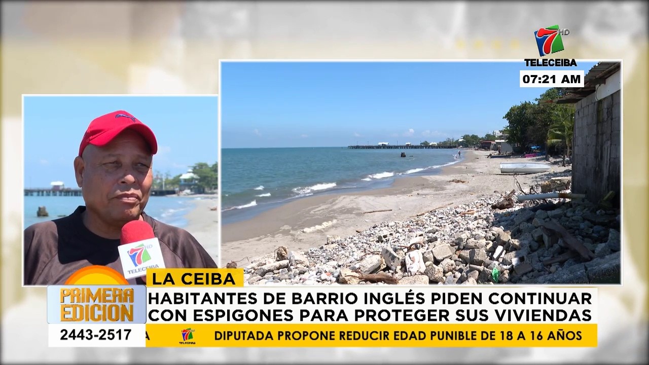 Vecinos de barrio Ingles de La Ceiba piden continuar con espigones para proteger sus viviendas