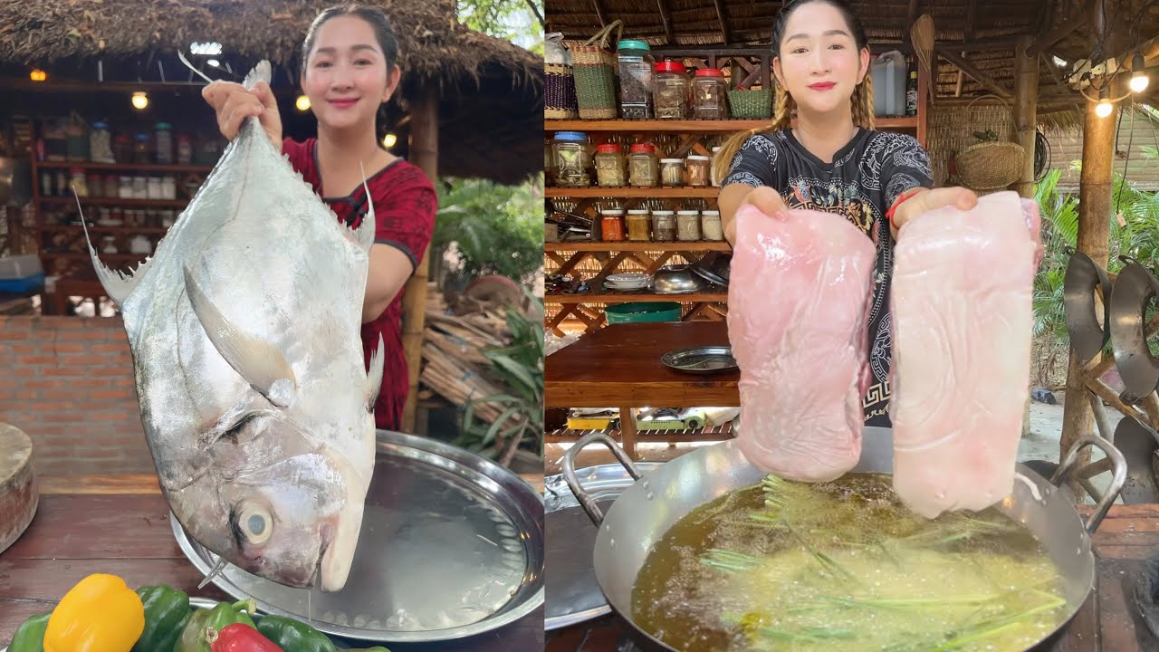 Daily Lifestyle: Crispy pork belly fry, Big Ocean fish fry sour sweet, Pork leg soup | Cooking skill