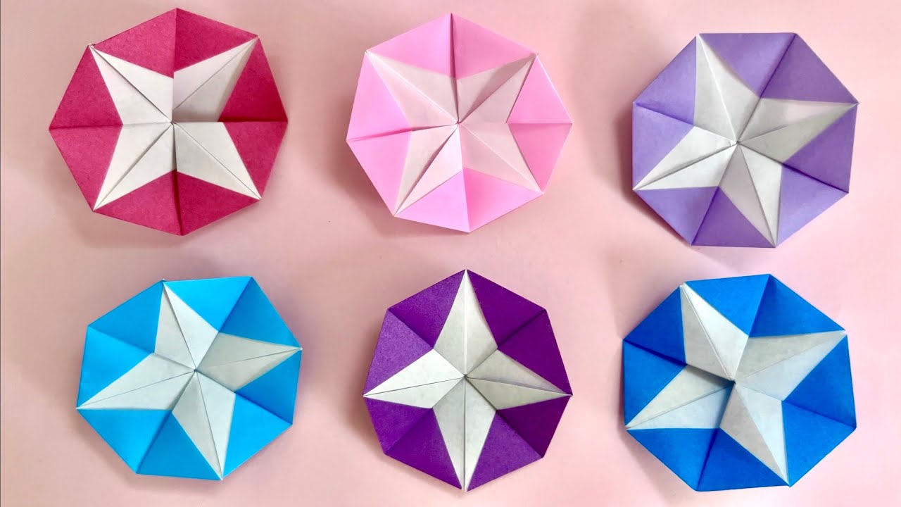 折り紙 簡単 可愛い 花 あさがお 朝顔 折り方 Origami How to make Morning glory 종이접기 나팔꽃 Paper Craft Flower