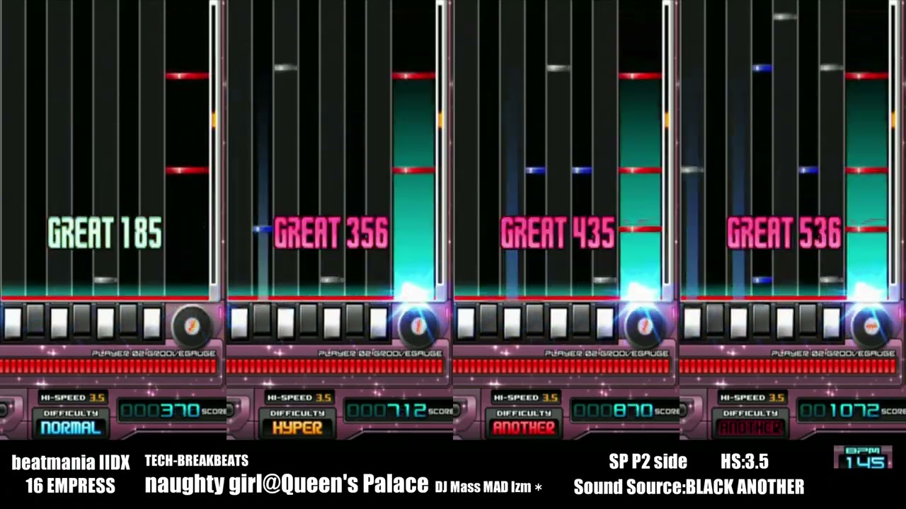 [beatmania IIDX 16 EMPRESS] naughty girl@Queen's Palace [SP All Difficulties]