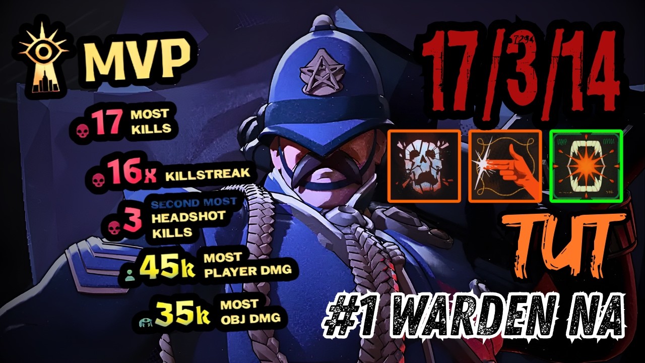 Tut BEST Warden NA 👮‍♂️ – 17/3/14 CARRY & 45K DAMAGE | Deadlock High MMR Full Gameplay