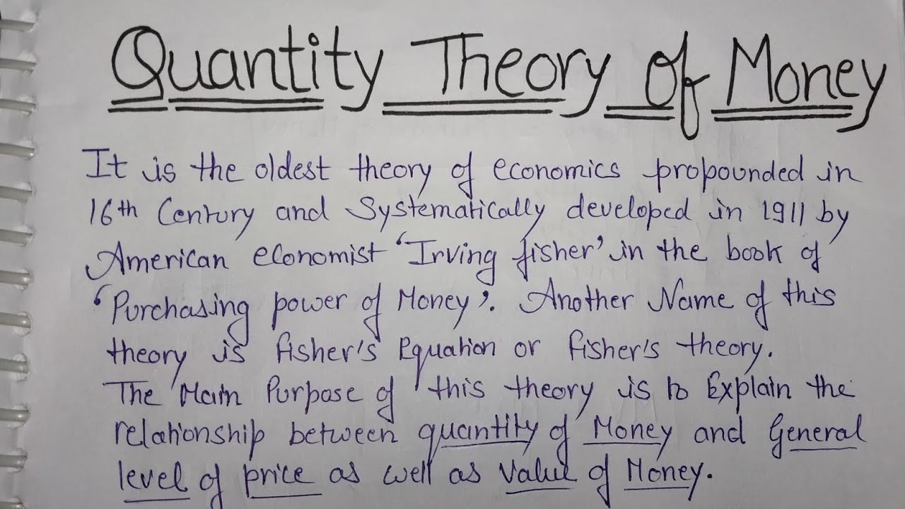 Quantity theory of Money | B.A/B.com | Macroeconomics | Fisher's Quantity theory of Money