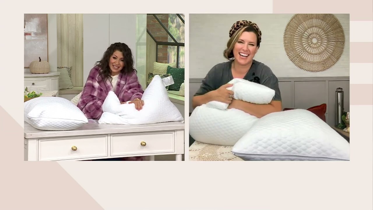 Home Reflections Set of 2 Cluster Memory Foam Pillows- Std/Qn on QVC