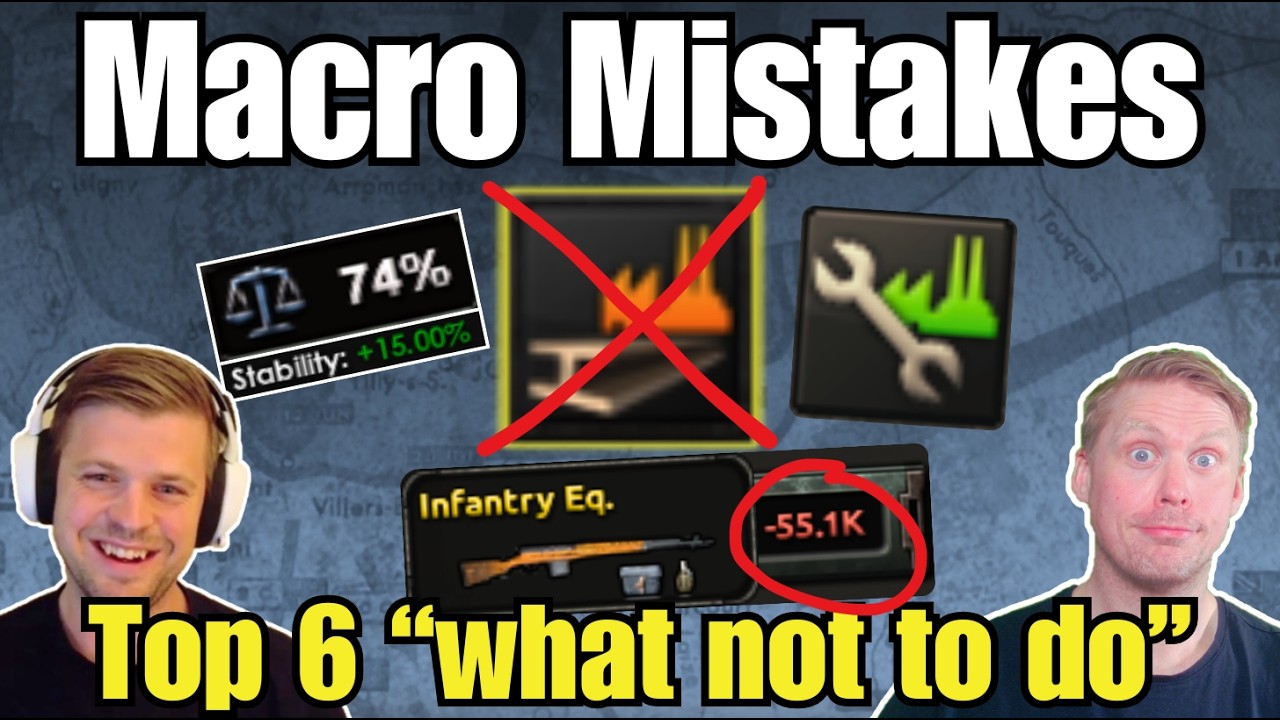 Top 6 Macro Mistakes - Veterans share common mistakes | HOI4 Vodcast
