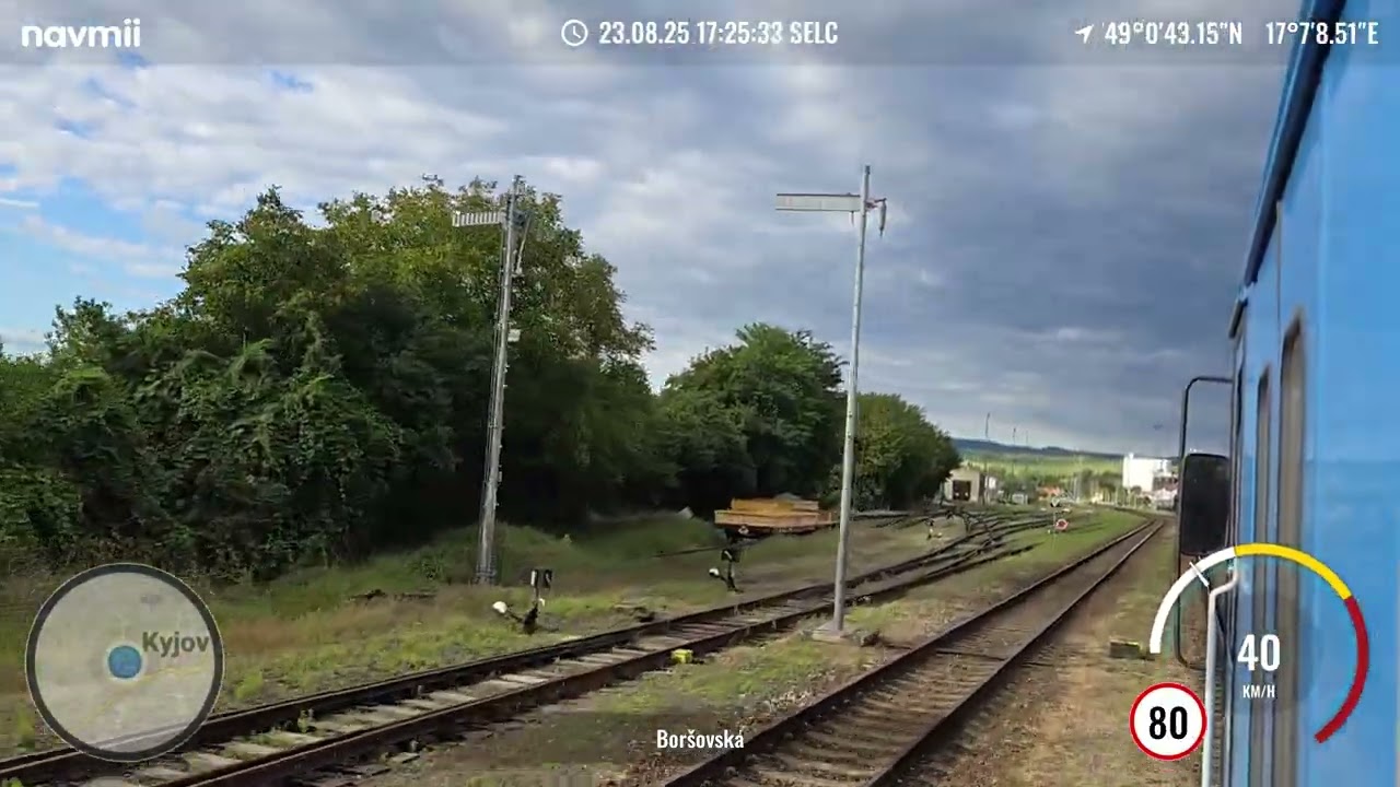 Trať 340 - Sp 1772 - Bzenec Brno s rychloměrem - ČD 842 020-0 + Bdtn 756