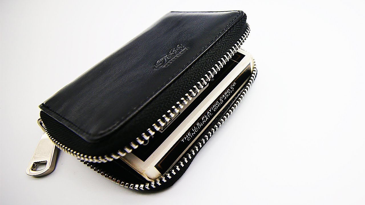 Zipper Playing Card Deck Case - Premium Leather